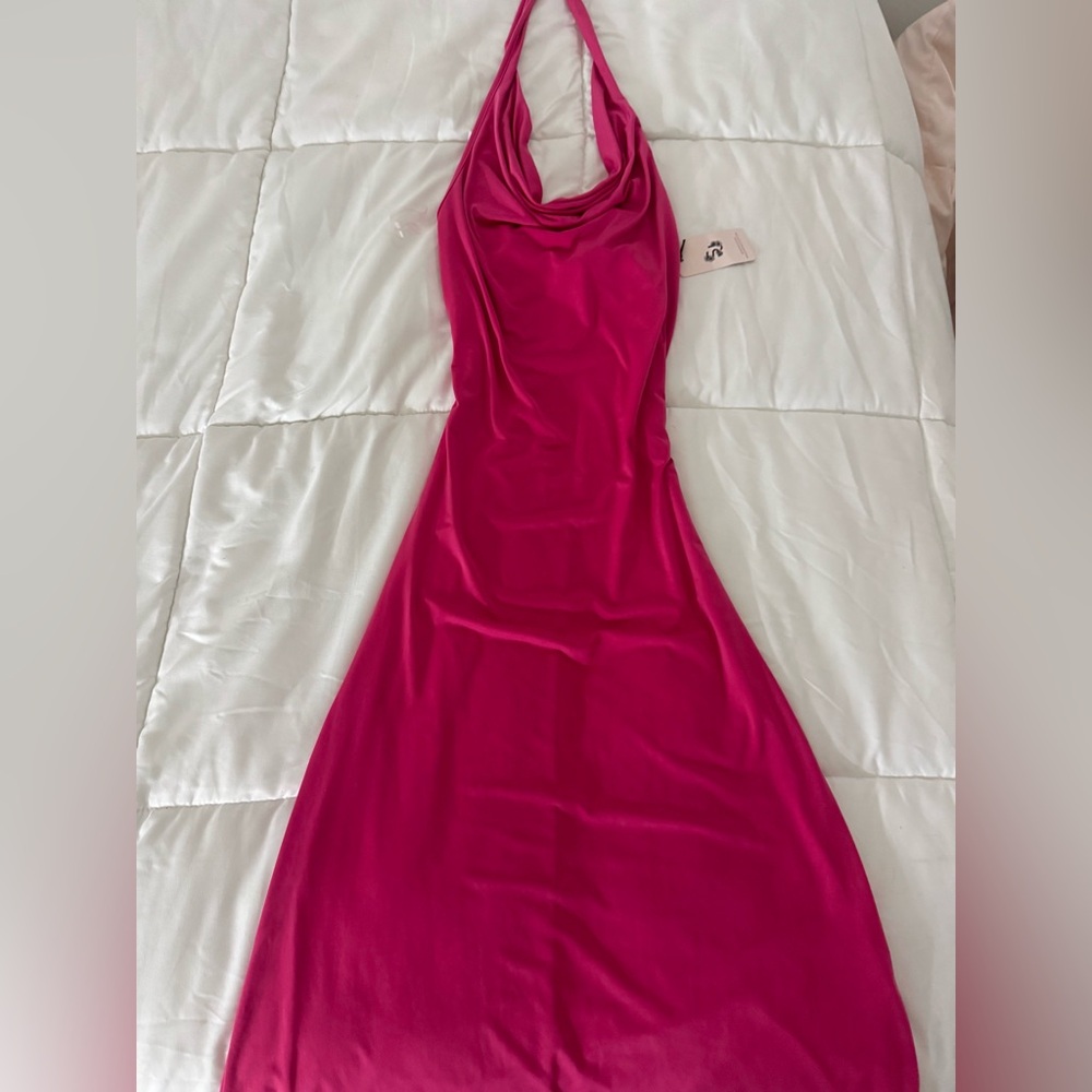 Pink Halter Neck Dress